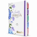 Biblia PERSONALIZADA con Nombre + Tabs Reina Valera 1960 Letra GRANDE Lila con Liga